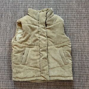 Women's Tan Corduroy Puffer Vest